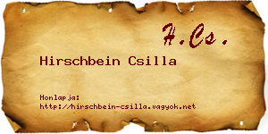 Hirschbein Csilla névjegykártya
